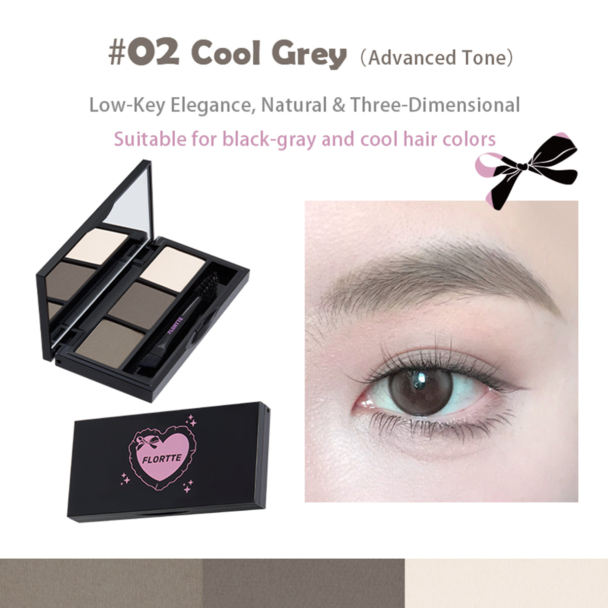 FLORTTE I Have No Worries Series 3-Color Eyebrow Powder