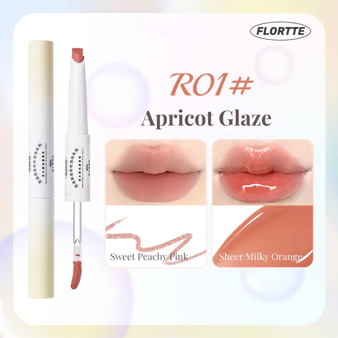 FLORTTE Rainbow Bubble Dual-Ended Lip Liner & Gloss Pen
