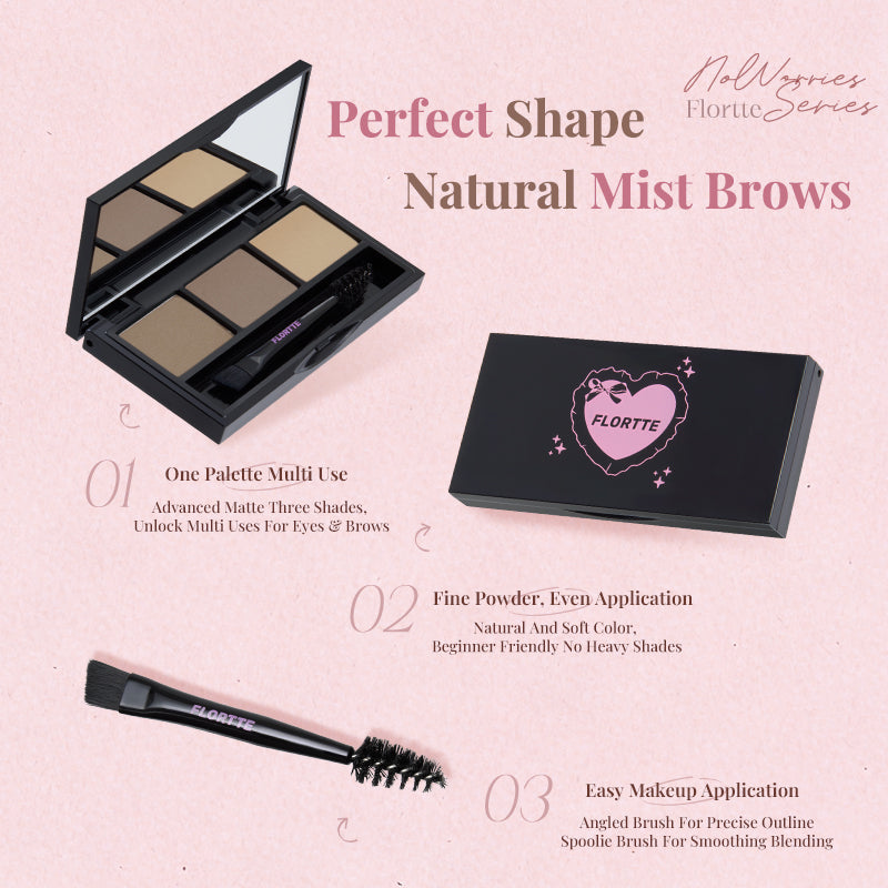 FLORTTE I Have No Worries Series 3-Color Eyebrow Powder