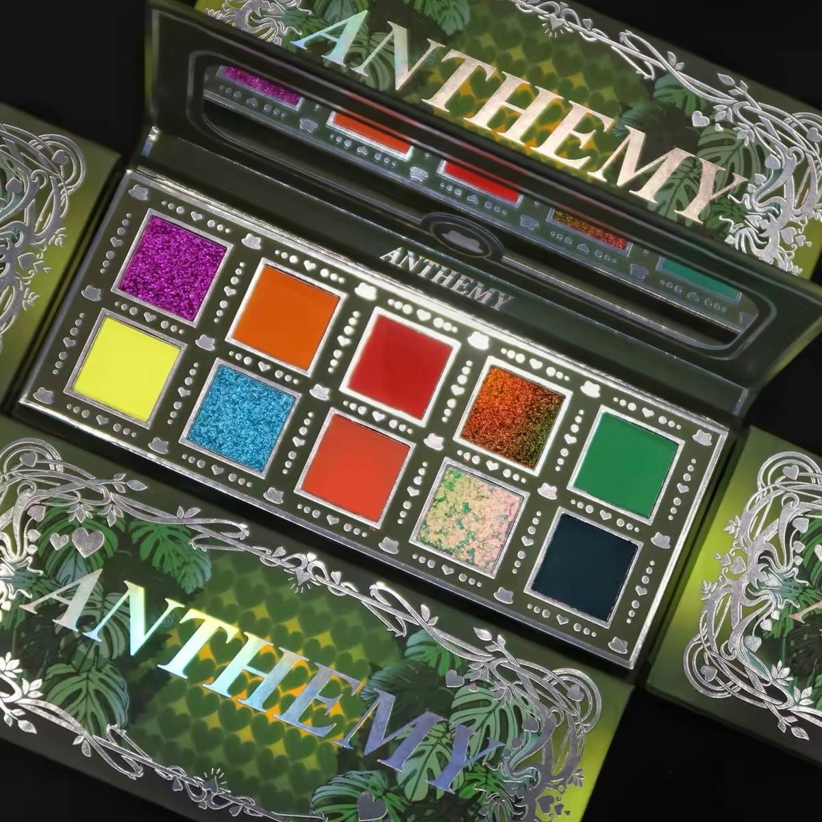 Anthemy "Magic Frog" 10-Color Multichrome Eyeshadow Palette - Sparkling Scale