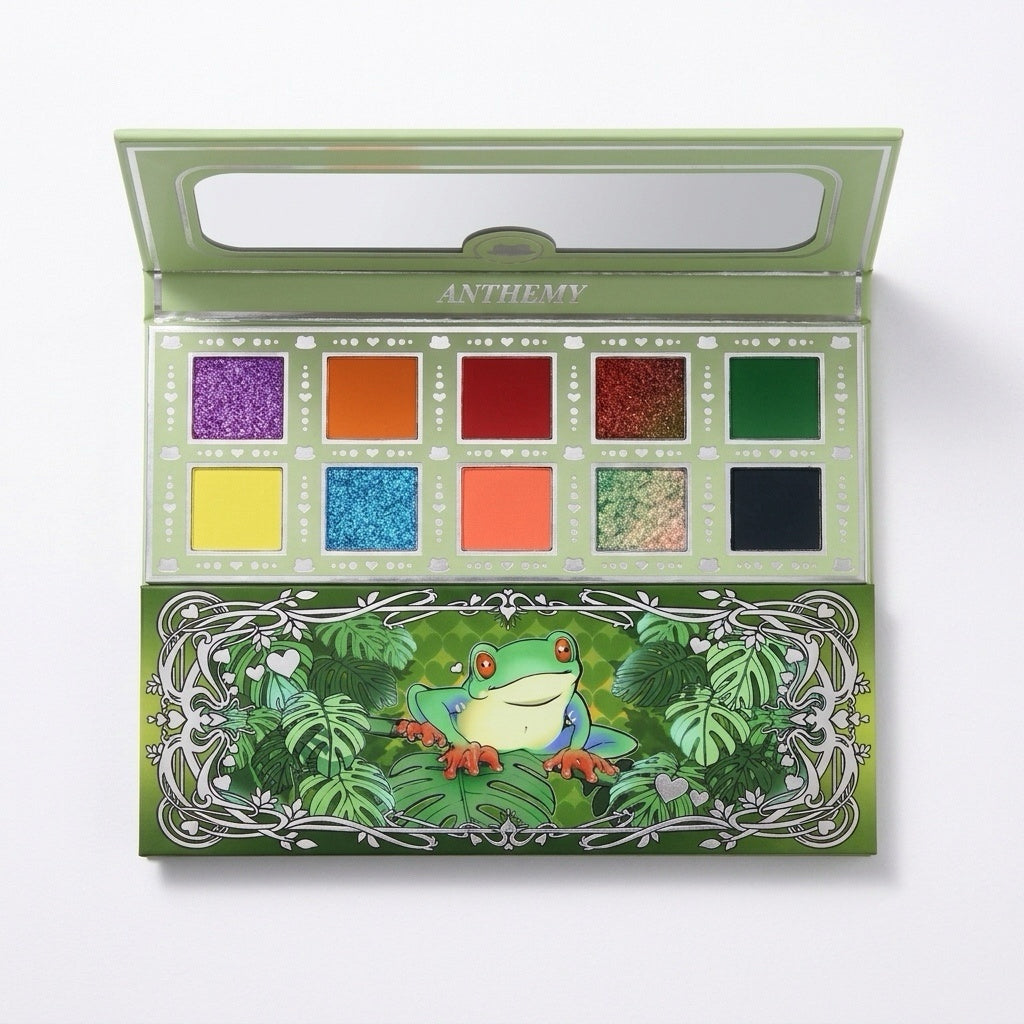 Anthemy "Magic Frog" 10-Color Multichrome Eyeshadow Palette - Sparkling Scale