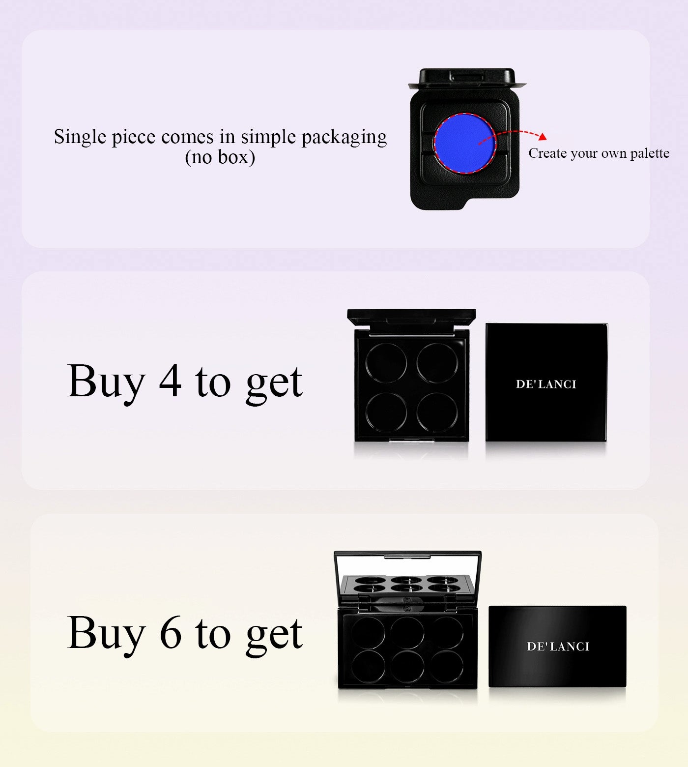 DE'LANCI Magnetic Single Eyeshadow Pan