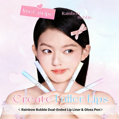 FLORTTE Rainbow Bubble Dual-Ended Lip Liner & Gloss Pen