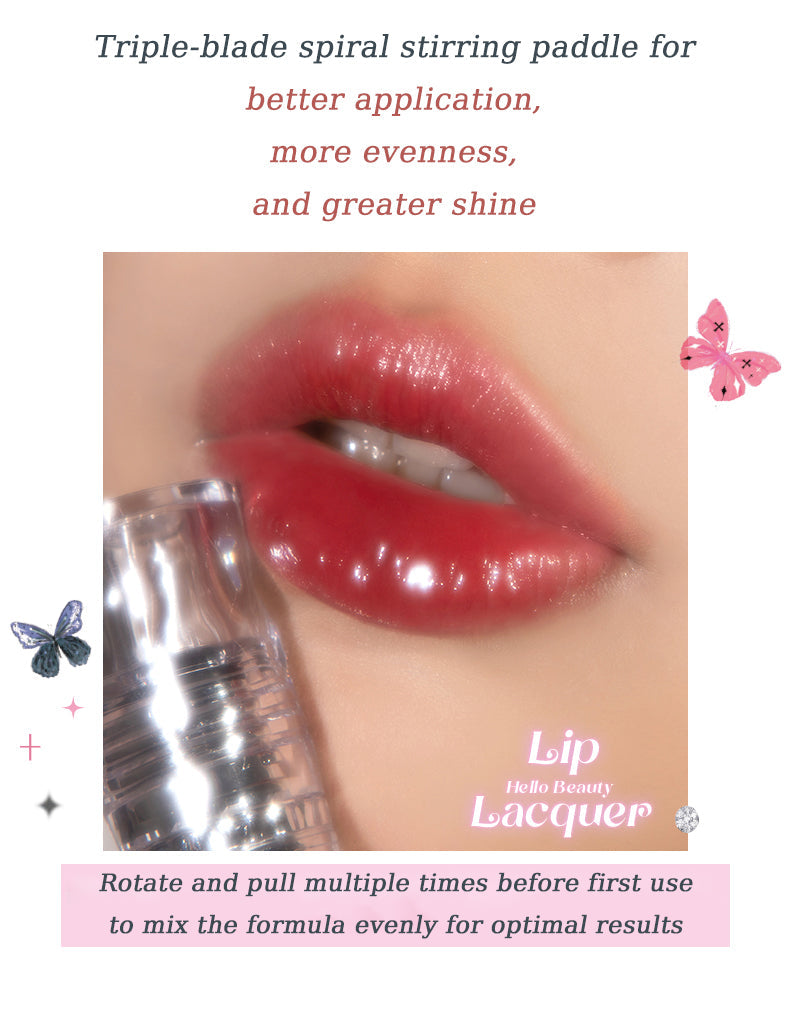 FLORTTE Butterfly Hello Beauty Lip Lacquer (Non-Stick Cup)