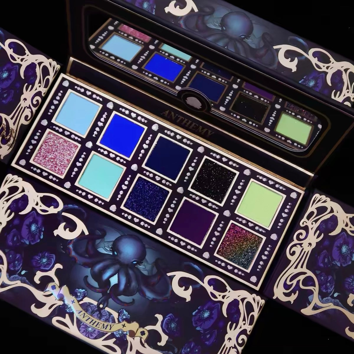 Anthemy "Deep Sea Secret" 10-Color Multichrome Eyeshadow Palette - Klein Blue