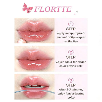 FLORTTE Butterfly Hello Beauty Lip Lacquer (Non-Stick Cup)