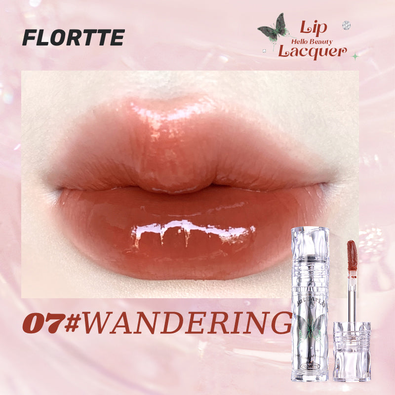 FLORTTE Butterfly Hello Beauty Lip Lacquer (Non-Stick Cup)