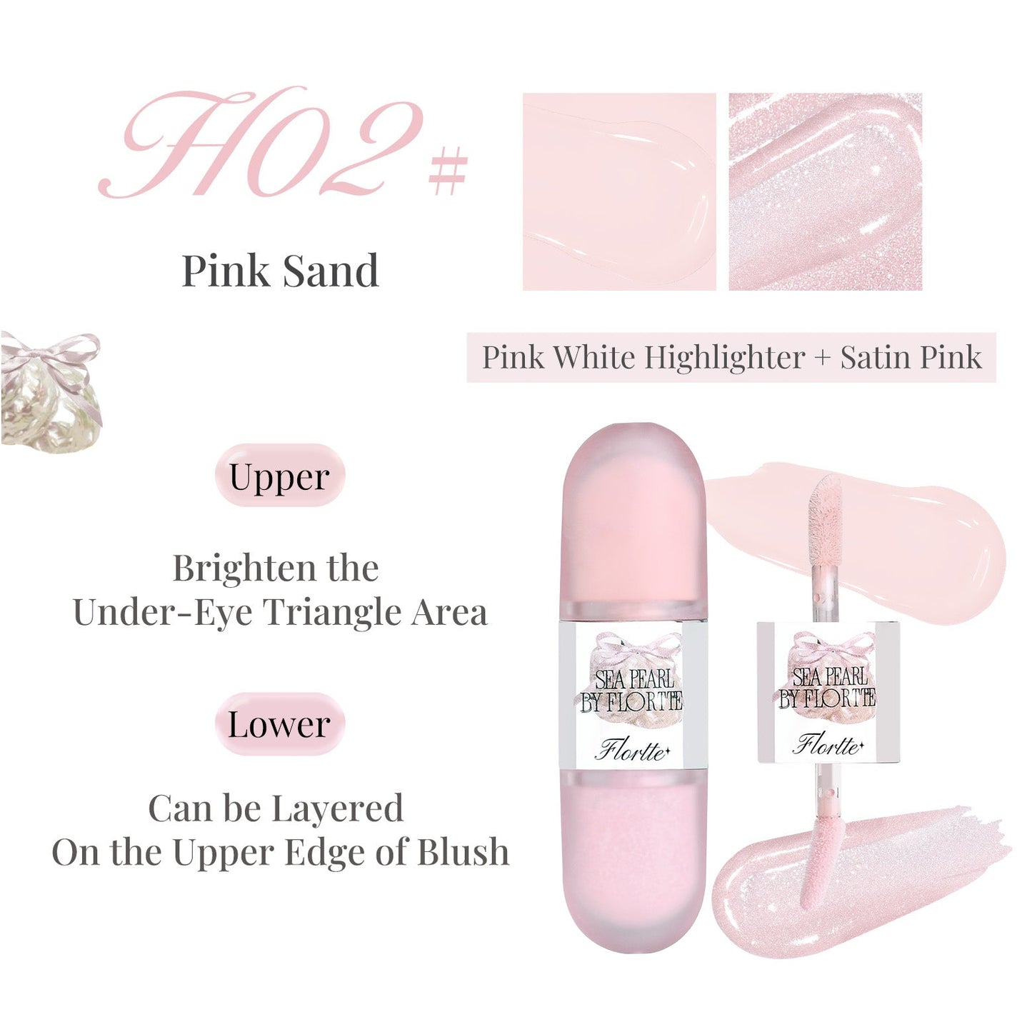 FLORTTE Glass Sea Collection Dual-ended Liquid Highlighter & Contour